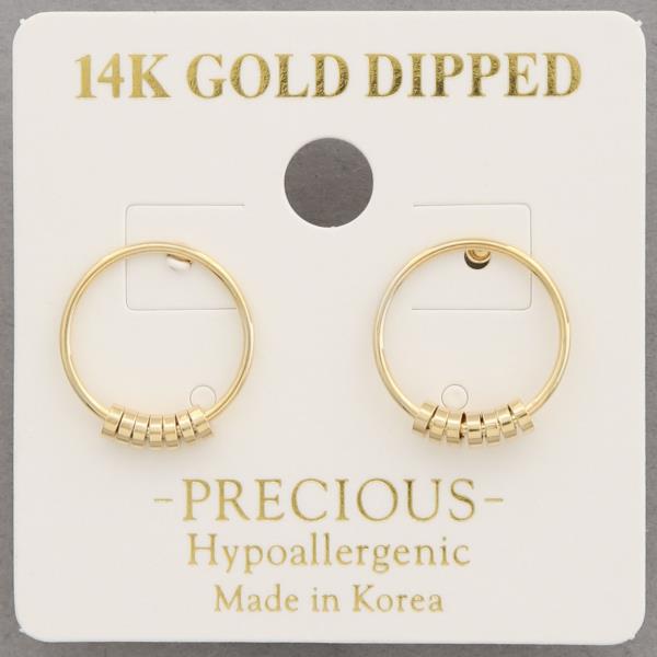14K GOLD DIPPED ROUND METAL EARRING