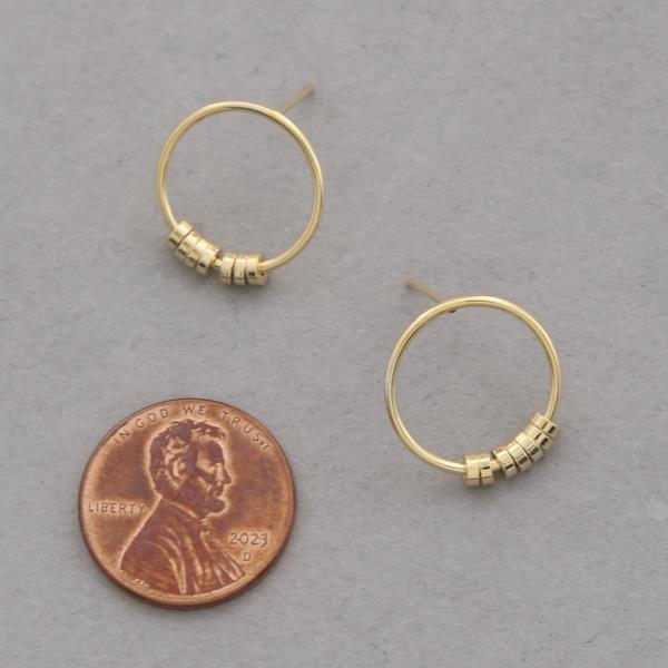 14K GOLD DIPPED ROUND METAL EARRING