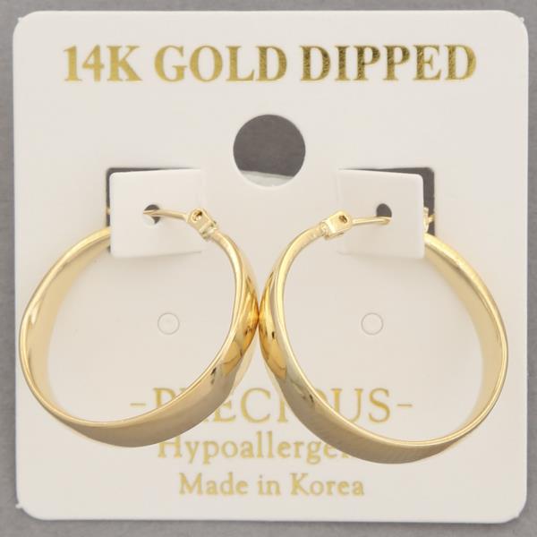 14K GOLD DIPPED WIDE HOOP EARRING