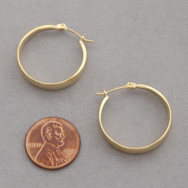 14K GOLD DIPPED WIDE HOOP EARRING
