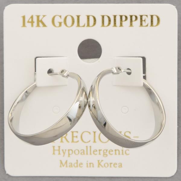 14K GOLD DIPPED WIDE HOOP EARRING