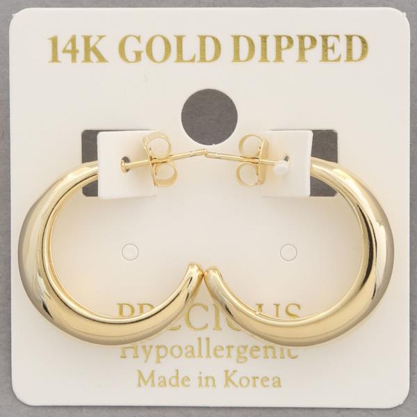 14K GOLD DIPPED OPEN HOOP EARRING