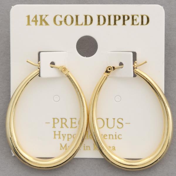 14K GOLD DIPPED TEARDROP EARRING