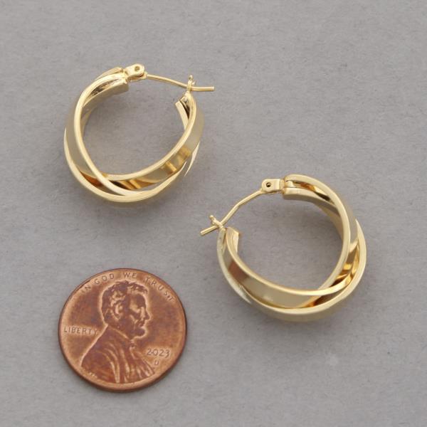 14K GOLD DIPPED TRIPLE HOOP EARRING