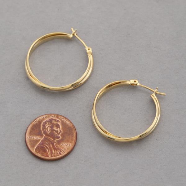 14K GOLD DIPPED DOUBLE HOOP EARRING