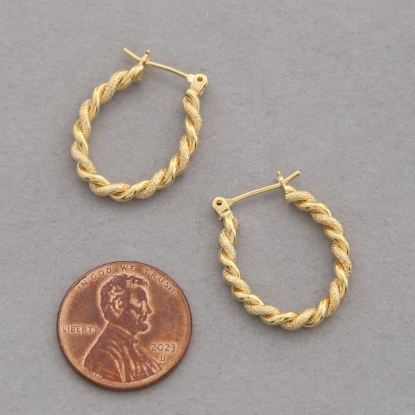 14K GOLD DIPPED TWISTED OVAL LINK EARRING