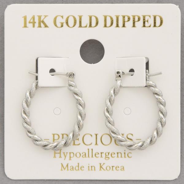 14K GOLD DIPPED TWISTED OVAL LINK EARRING