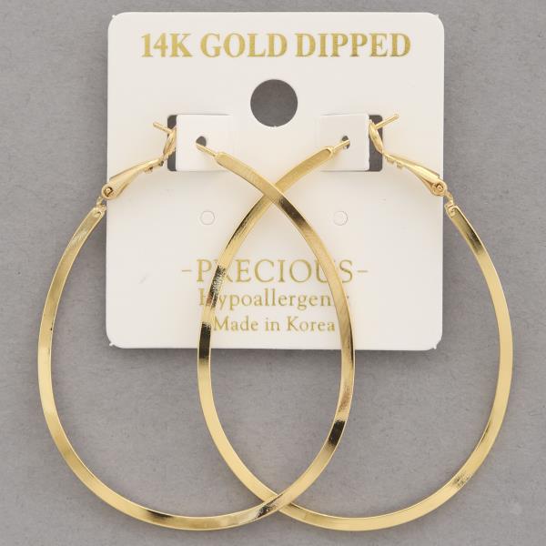 14K GOLD DIPPED BENT METAL OPEN HOOP EARRING