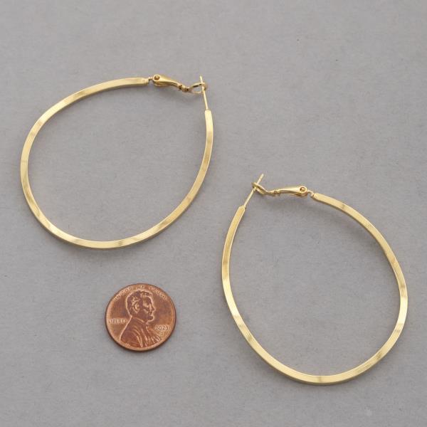 14K GOLD DIPPED BENT METAL OPEN HOOP EARRING