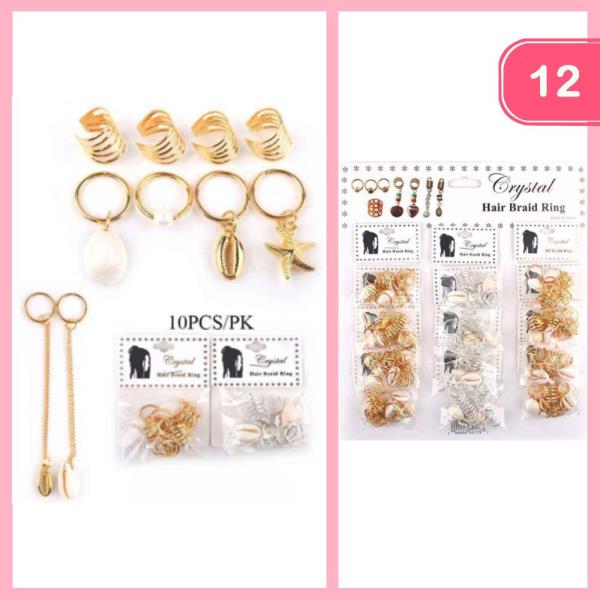 HAIR BRAID RINGS (12 UNITS)