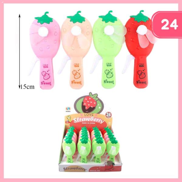 STRAWBERRY HAND FAN (24 UNITS)