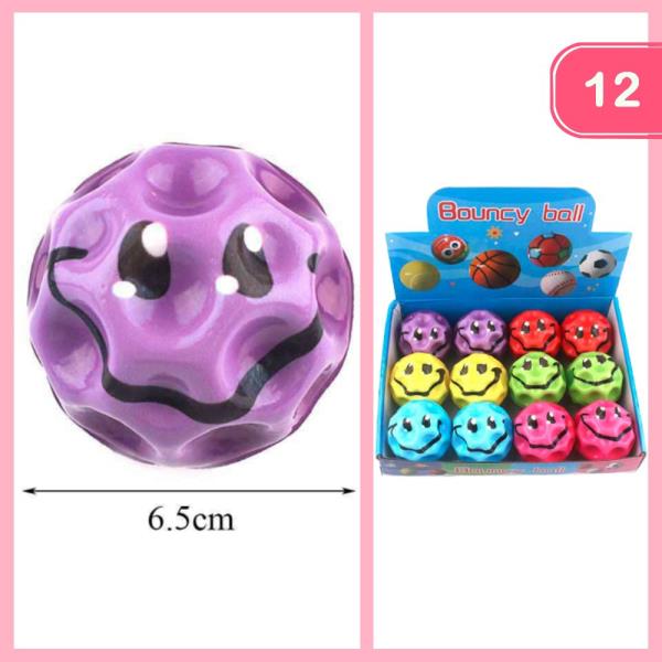 HAPPY FACE BOUNCY BALL (12 UNITS)