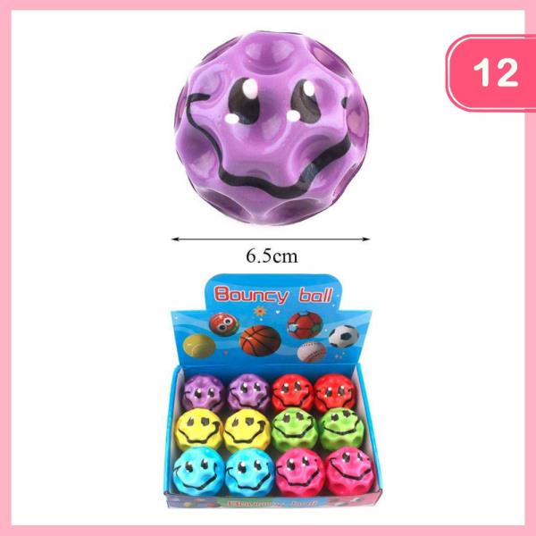 HAPPY FACE BOUNCY BALL (12 UNITS)