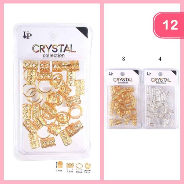HAIR BRAID RINGS (12 UNITS)
