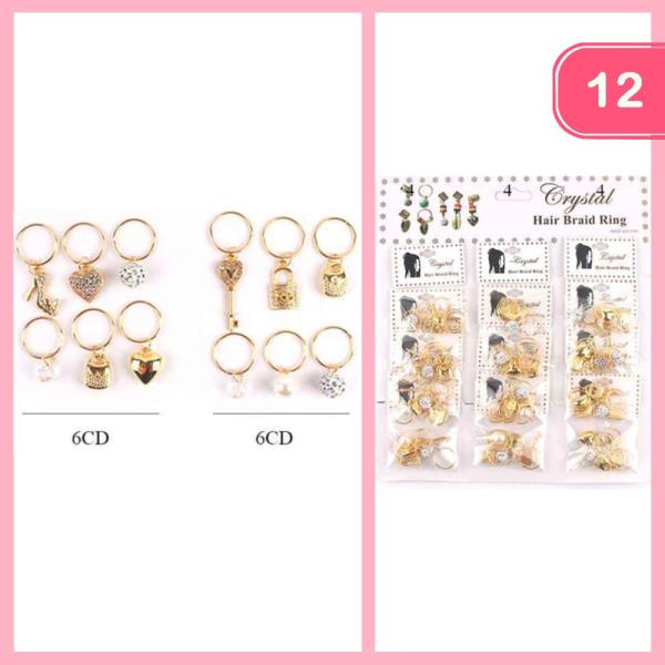 HAIR BRAID RINGS (12 UNITS)