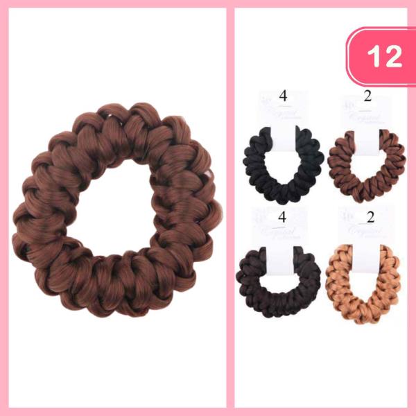 BRAIDED HAIR SCRUNCHIE (12 UNITS)