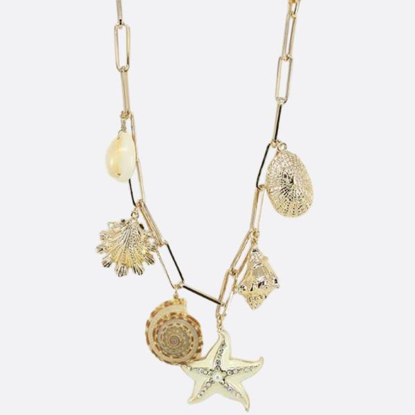 STARFISH MULTI CHARM NECKLACE