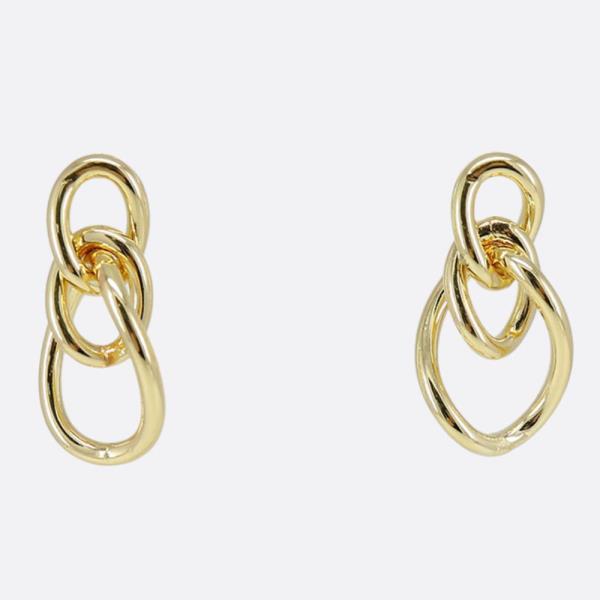 CIRCLE OVAL LINK METAL EARRING