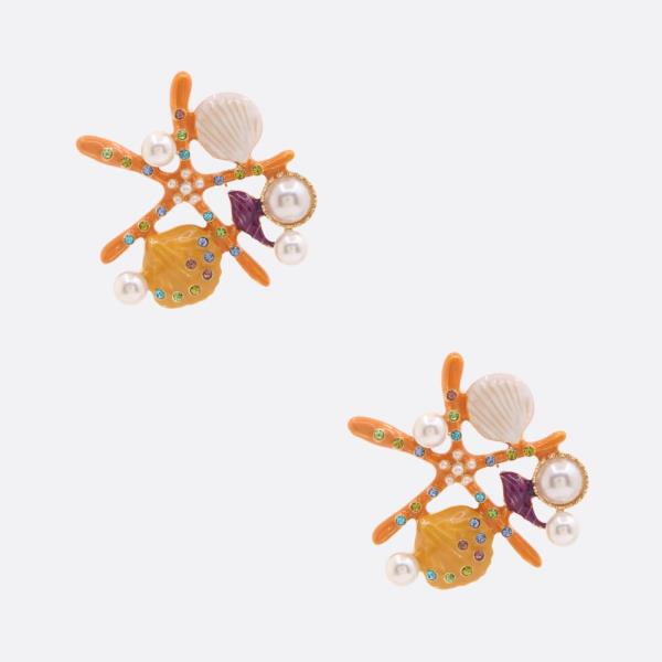 STARFISH PEARL BEAD EARRING