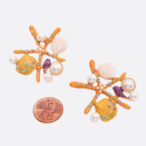 STARFISH PEARL BEAD EARRING
