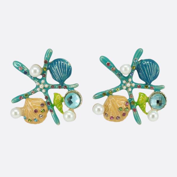 STARFISH PEARL BEAD EARRING