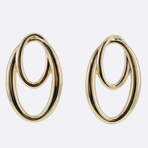 DOUBLE OVAL METAL EARRIN