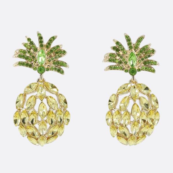 PINEAPPLE RHINESTONE DANGLE EARRING