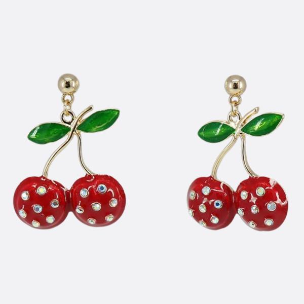 CHERRY RHINESTONE EARRING