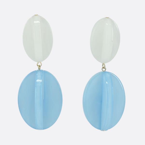 DOUBLE BEAD LINK DANGLE EARRING