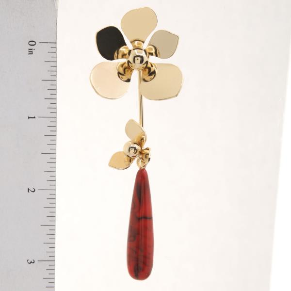 FLOWER LONG TEARDROP DANGLE EARRING