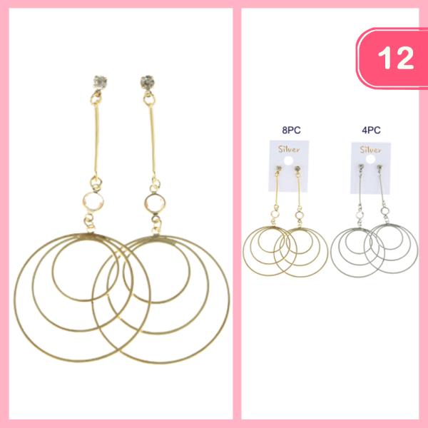 MULTI LAYER HOOP DANGLE EARRING (12 UNITS)
