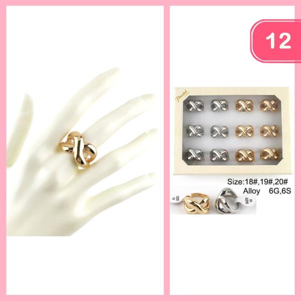CHUNKY CROSSED RING (12 UNITS)