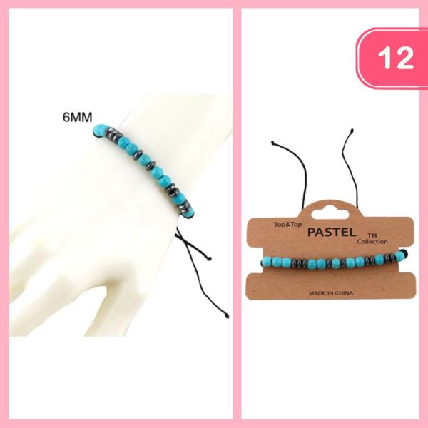 BEADED ADJUSTABLE BRACELET (12 UNITS)