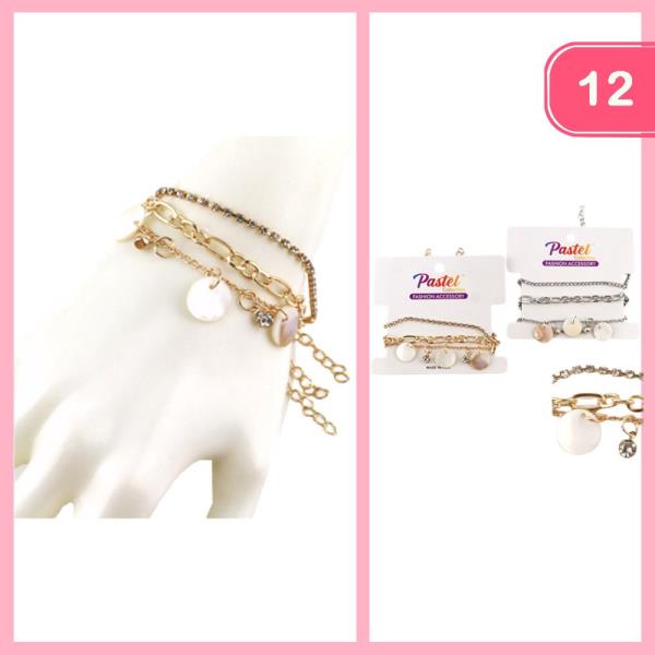 RHINESTONE STACKABLE BRACELET CHARM (12 UNITS)