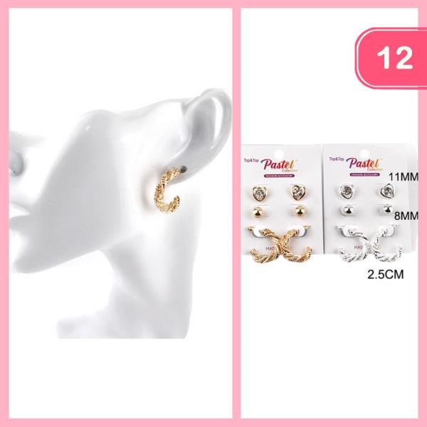 HOOP POST EARRING SET (12 UNITS)
