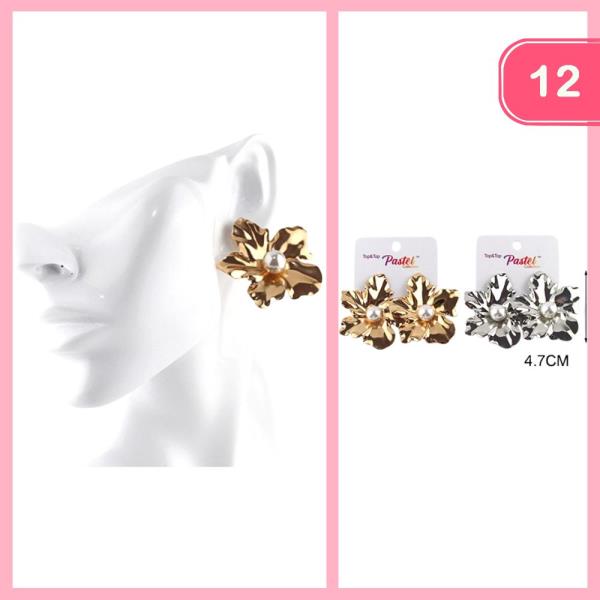 FLOWER PEARL EARRING (12 UNITS)