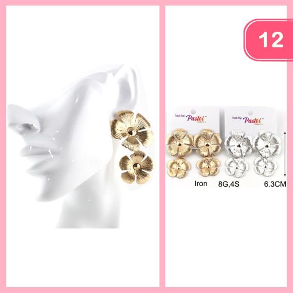 FLOWER DANGLE EARRING (12 UNITS)