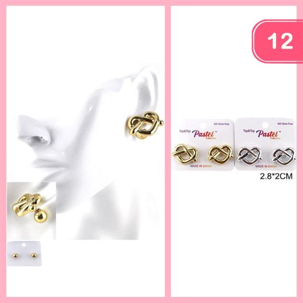 HEART KNOT POST EARRING (12 UNITS)