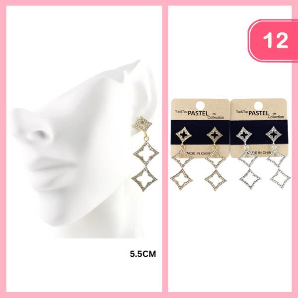 RHINESTONE DANGLE EARRING (12 UNITS)