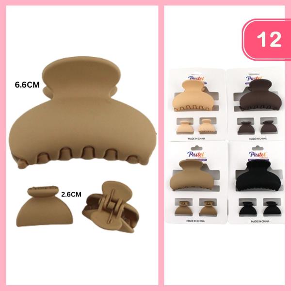HAIR CLAW CLIP SET (12 UNITS)