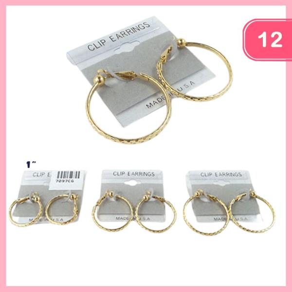 TEXTURED HOOP EARRING (12 UNITS)
