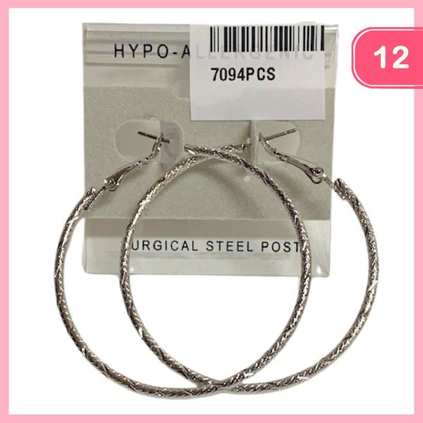 STEEL POST HOOP EARRINGS (12 UNITS)
