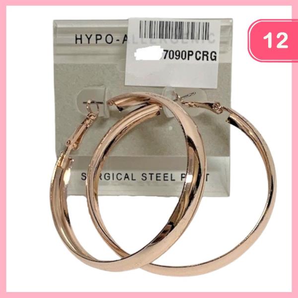 STEEL POST HOOP EARRINGS (12 UNITS)