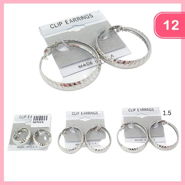 TEXTURED CHUNKY HOOP EARRING (12 UNITS)