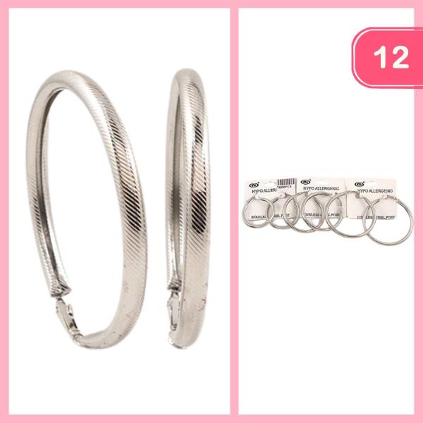 STEEL POST HOOP EARRINGS (12 UNITS)
