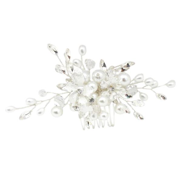 FLOWER PEARL BEAD HAIR COMB