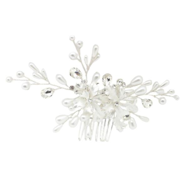 FLOWER PEARL BEAD HAIR COMB