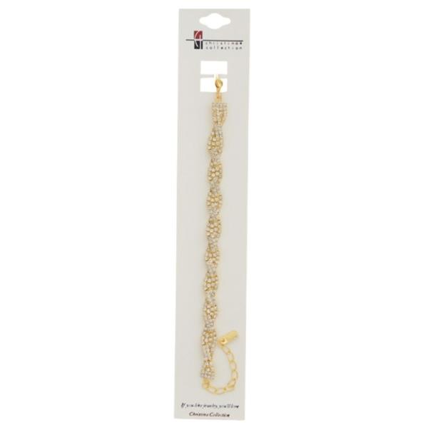 RHINESTONE PAVE WAVE LINK BRACELET