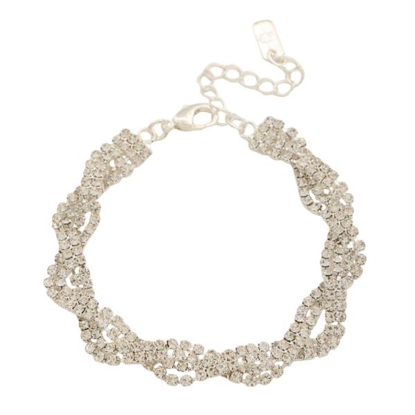 RHINESTONE PAVE WAVE LINK BRACELET