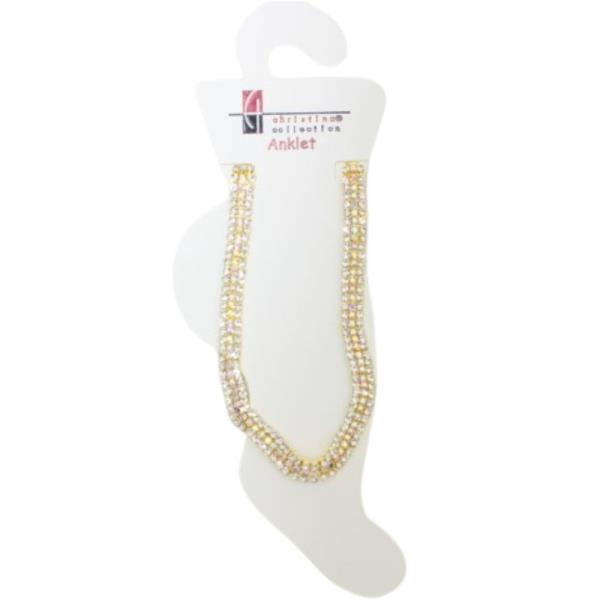 TWO LINE RHINESTONE ANKLET